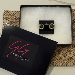 GG Formals Green Stud Earrings